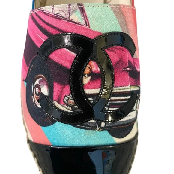 Chanel Colorful Car Print Espadrilles - Picture 3 of 8